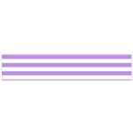 Horizontal Stripes - White and Bright Lavender Violet Flano Scarf (Small)