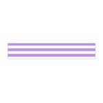 Horizontal Stripes - White and Bright Lavender Violet Flano Scarf (Mini)