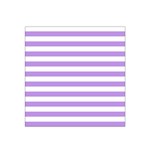 Horizontal Stripes - White and Bright Lavender Violet Satin Bandana Scarf