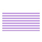 Horizontal Stripes - White and Bright Lavender Violet Satin Wrap