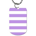 Horizontal Stripes - White and Bright Lavender Violet Dog Tag (One Side)