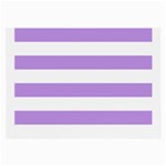 Horizontal Stripes - White and Bright Lavender Violet Large Glasses Cloth