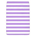 Horizontal Stripes - White and Bright Lavender Violet Removable Flap Cover (S)