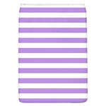 Horizontal Stripes - White and Bright Lavender Violet Removable Flap Cover (L)