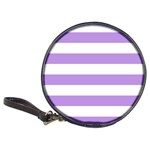 Horizontal Stripes - White and Bright Lavender Violet Classic 20-CD Wallet