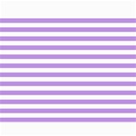 Horizontal Stripes - White and Bright Lavender Violet Collage 11  x 14 