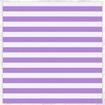 Horizontal Stripes - White and Bright Lavender Violet Canvas 16  x 16 