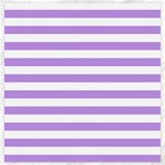 Horizontal Stripes - White and Bright Lavender Violet Canvas 20  x 20 