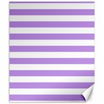 Horizontal Stripes - White and Bright Lavender Violet Canvas 20  x 24 