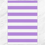 Horizontal Stripes - White and Bright Lavender Violet Canvas 20  x 30 