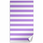Horizontal Stripes - White and Bright Lavender Violet Canvas 40  x 72 