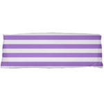 Horizontal Stripes - White and Bright Lavender Violet Body Pillow Case (Dakimakura) (One Side)