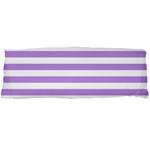 Horizontal Stripes - White and Bright Lavender Violet Body Pillow Case Dakimakura (Two Sides)