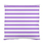 Horizontal Stripes - White and Bright Lavender Violet Standard Cushion Case (Two Sides)