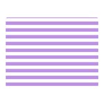 Horizontal Stripes - White and Bright Lavender Violet Double Sided Flano Blanket (Mini)