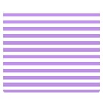 Horizontal Stripes - White and Bright Lavender Violet Double Sided Flano Blanket (Small)