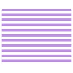 Horizontal Stripes - White and Bright Lavender Violet Double Sided Flano Blanket (Medium)