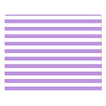 Horizontal Stripes - White and Bright Lavender Violet Double Sided Flano Blanket (Large)