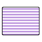 Horizontal Stripes - White and Bright Lavender Violet Fleece Blanket (Small) (One Side)