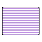 Horizontal Stripes - White and Bright Lavender Violet Double Sided Fleece Blanket (Small) (Two Sides)