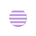 Horizontal Stripes - White and Bright Lavender Violet Golf Ball Marker (10 pack)