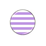 Horizontal Stripes - White and Bright Lavender Violet Hat Clip Ball Marker (10 pack)