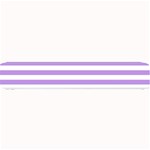 Horizontal Stripes - White and Bright Lavender Violet Small Bar Mat
