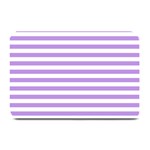 Horizontal Stripes - White and Bright Lavender Violet Plate Mat