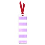 Horizontal Stripes - White and Bright Lavender Violet Small Book Mark