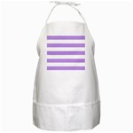 Horizontal Stripes - White and Bright Lavender Violet BBQ Apron