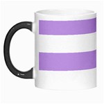 Horizontal Stripes - White and Bright Lavender Violet Morph Mug