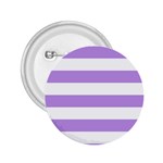 Horizontal Stripes - White and Bright Lavender Violet 2.25  Button