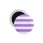 Horizontal Stripes - White and Bright Lavender Violet 1.75  Magnet