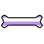 Horizontal Stripes - White and Bright Lavender Violet Magnet (Dog Bone)