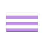 Horizontal Stripes - White and Bright Lavender Violet Sticker (Rectangular)
