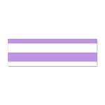 Horizontal Stripes - White and Bright Lavender Violet Sticker Bumper (10 pack)