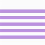 Horizontal Stripes - White and Bright Lavender Violet 5  x 7  Photo Cards