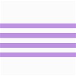 Horizontal Stripes - White and Bright Lavender Violet 4  x 8  Photo Cards
