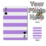 Horizontal Stripes - White and Bright Lavender Violet Playing Cards 54 Designs
