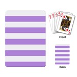 Horizontal Stripes - White and Bright Lavender Violet Playing Cards Single Design