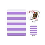 Horizontal Stripes - White and Bright Lavender Violet Playing Cards (Mini)