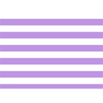 Horizontal Stripes - White and Bright Lavender Violet Birthday Cake 3D Greeting Card (7x5)