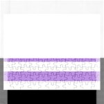 Horizontal Stripes - White and Bright Lavender Violet Jigsaw Puzzle (Rectangular)