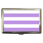 Horizontal Stripes - White and Bright Lavender Violet Cigarette Money Case