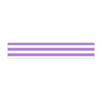 Horizontal Stripes - White and Lavender Violet Flano Scarf (Mini)