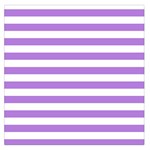 Horizontal Stripes - White and Lavender Violet Large Satin Scarf (Square)