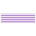Horizontal Stripes - White and Lavender Violet Satin Scarf (Oblong)