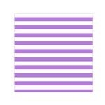 Horizontal Stripes - White and Lavender Violet Small Satin Scarf  (Square)