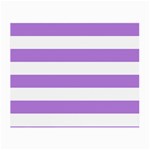 Horizontal Stripes - White and Lavender Violet Small Glasses Cloth (2 Sides)