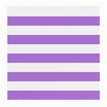 Horizontal Stripes - White and Lavender Violet Medium Glasses Cloth (2 Sides)